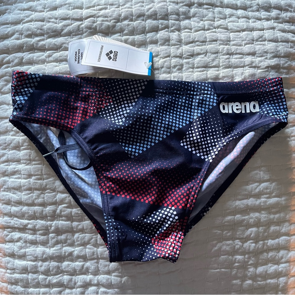 Arena Men's halftone red/white/blue Swim Briefs